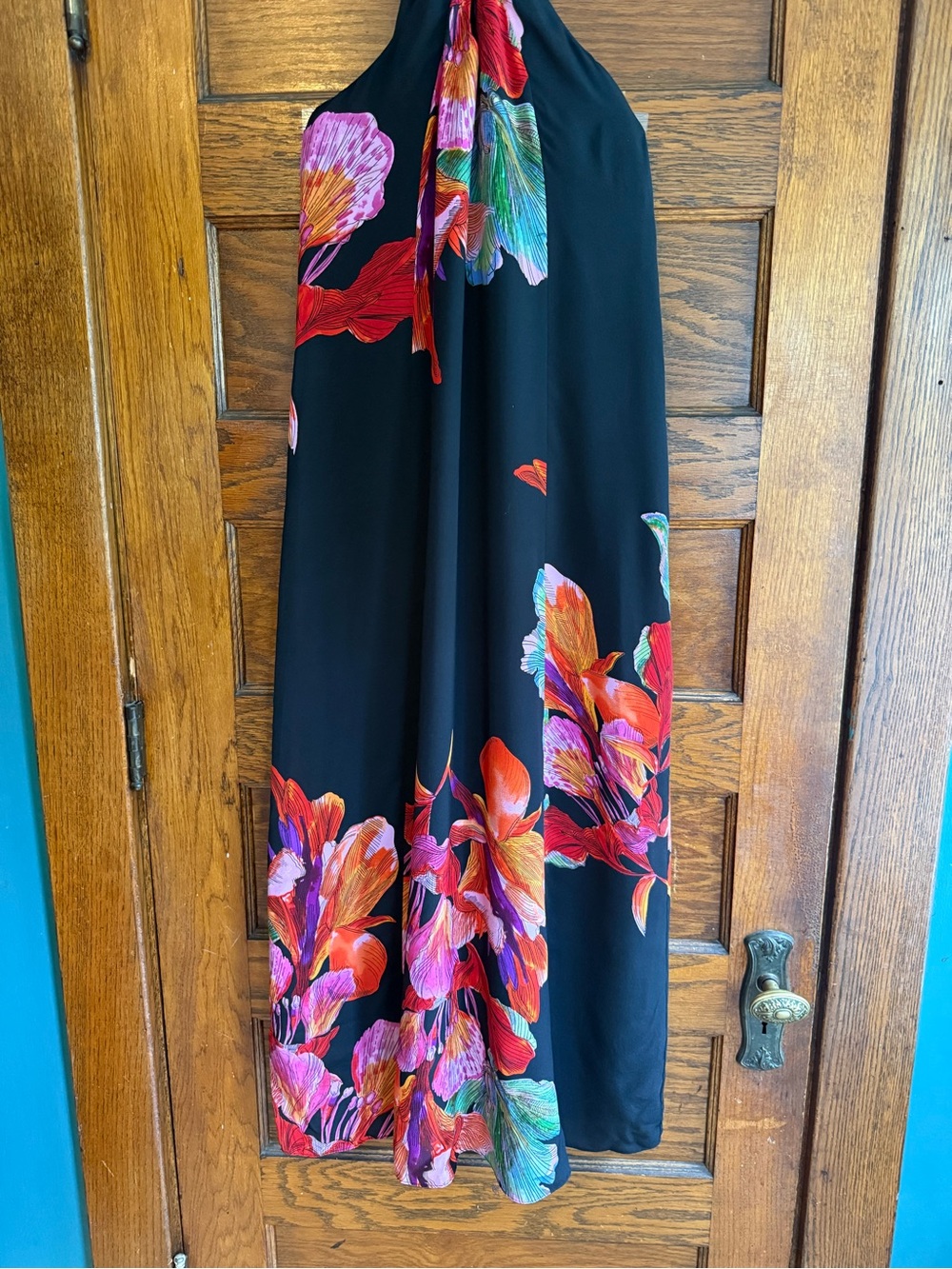 MAEVE 100% Silk Halter Neck Floral Flowy Dress Slinky - Picture 5 of 12